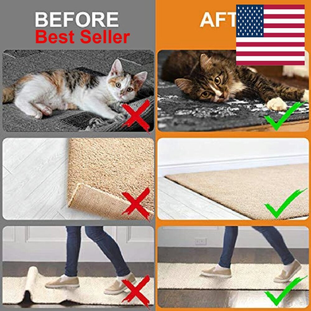 Reusable Washable Non-Slip Rug Grippers Polyurethane Elegant Minimal Home Decor - Picture 3 of 7